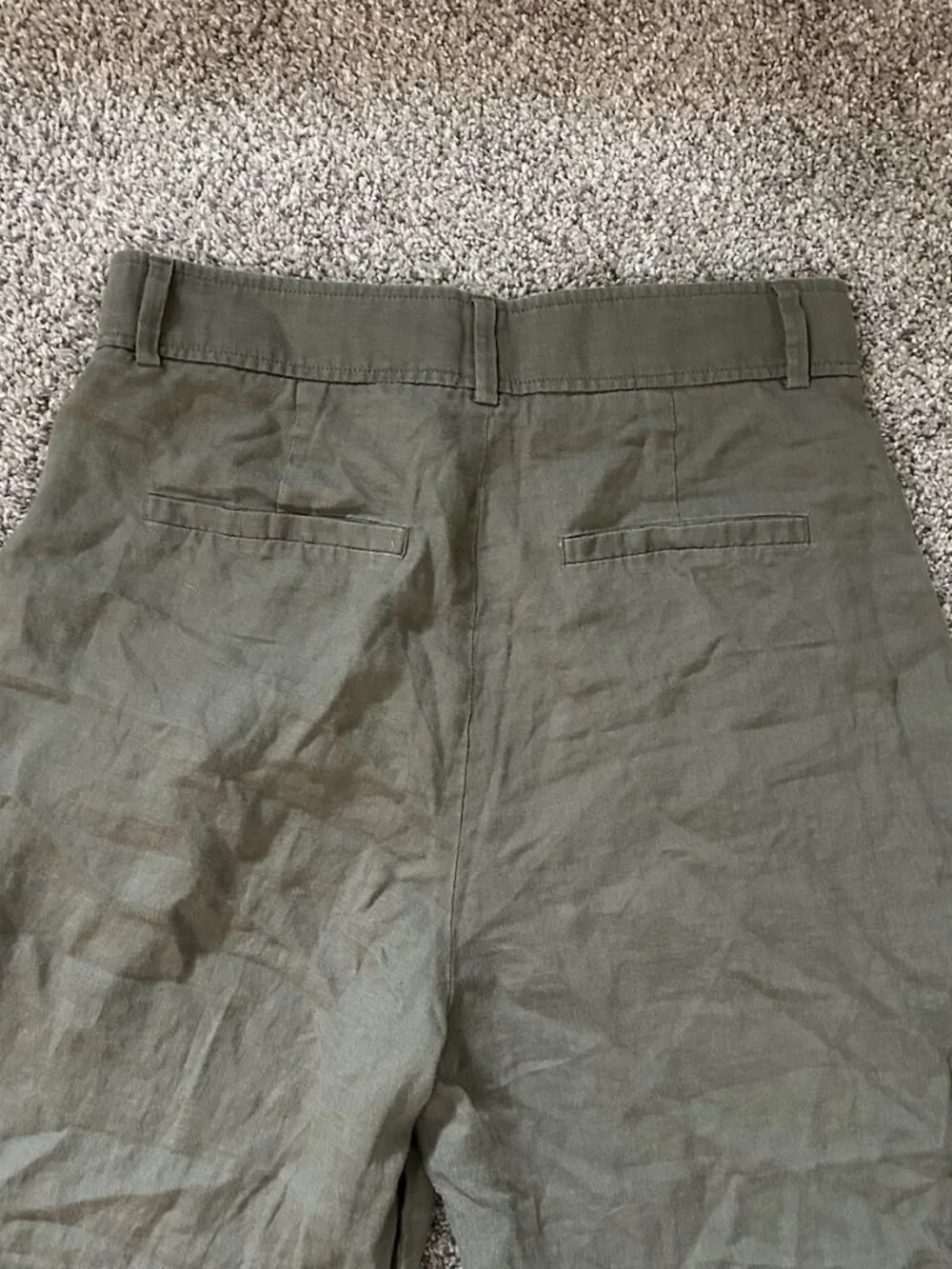Everlane Women's Olive Green The Linen Way-High Drape Pants Size 6